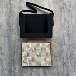 1950’s Evening Bag REME Switzerland Mother Of Pearl Gold Tone Makeup Compact
